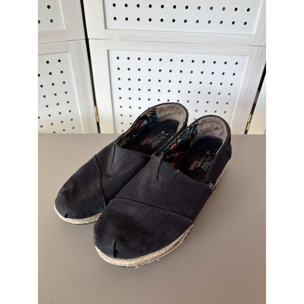 Skechers‎ Bobs Shoes Womens 9 Highlights High Jinx Espadrille Loafer 34101 Black